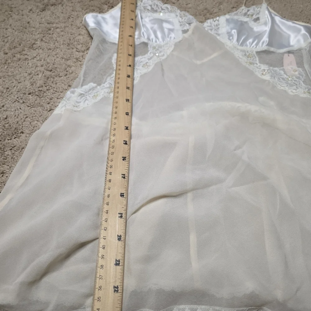 Victoria's Sectet Lingerie Chemise Lace Sequins Sheer Satin Size Large